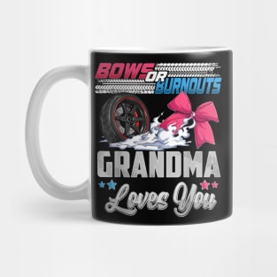 burnouts or bows gender reveal Party Announcement Grandma Mug